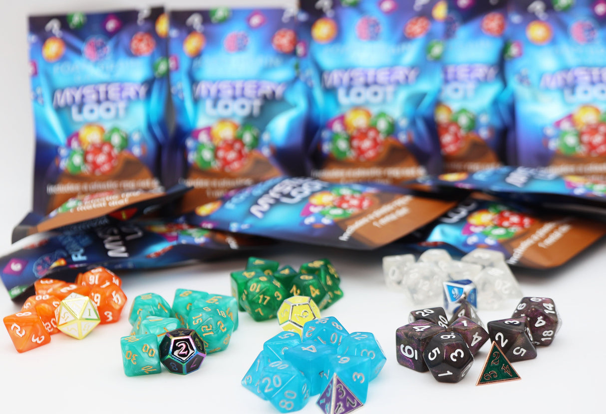 Mystery Loot: Plastic RPG Dice Set & Bonus Metal Die Mystery Loot Foam Brain Games
