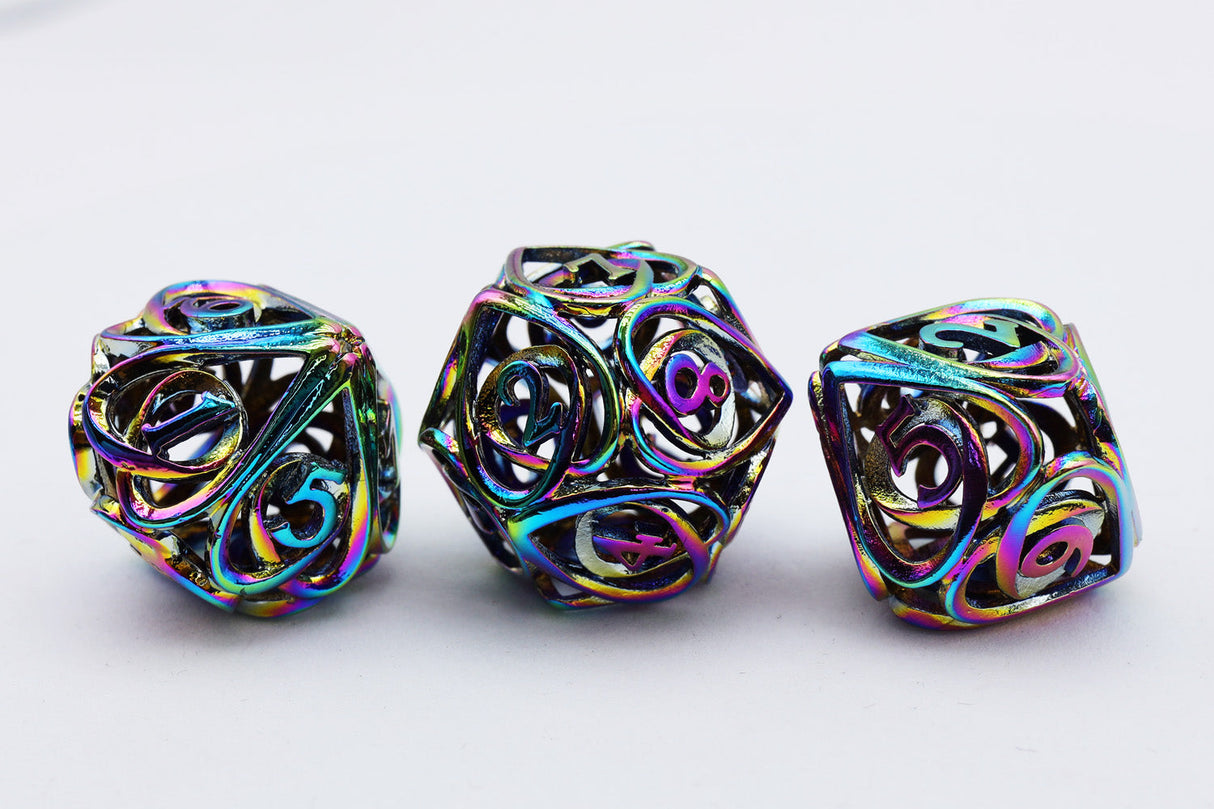 Hollow Hearts: Burnt Opal - Metal RPG Dice Set Metal Dice Foam Brain Games