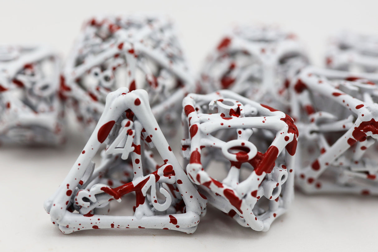 Blood Bones - Hollow Metal RPG Dice Set Metal Dice Foam Brain Games