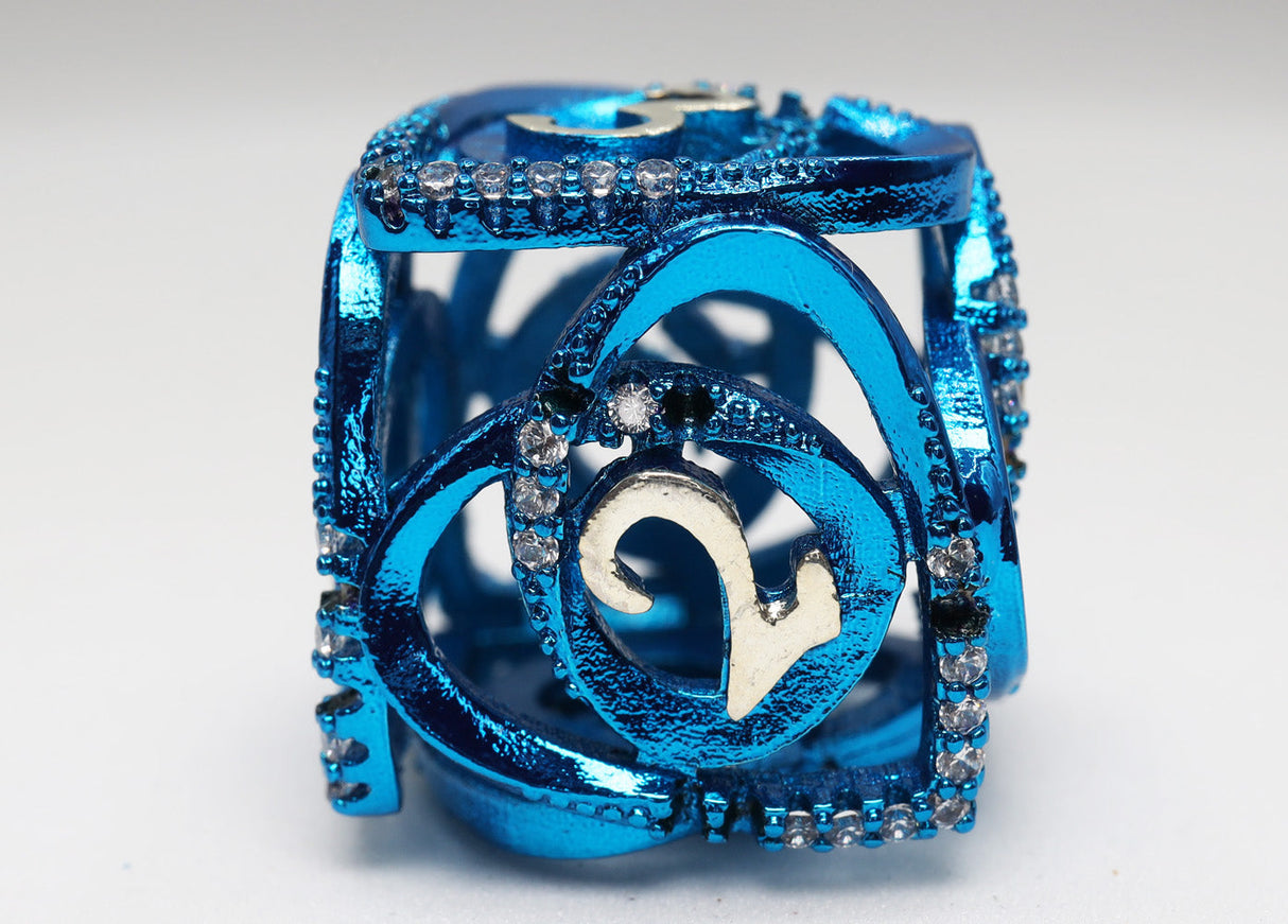 Hollow Hearts: Jeweled Blue - Metal RPG Dice Set Metal Dice Foam Brain Games