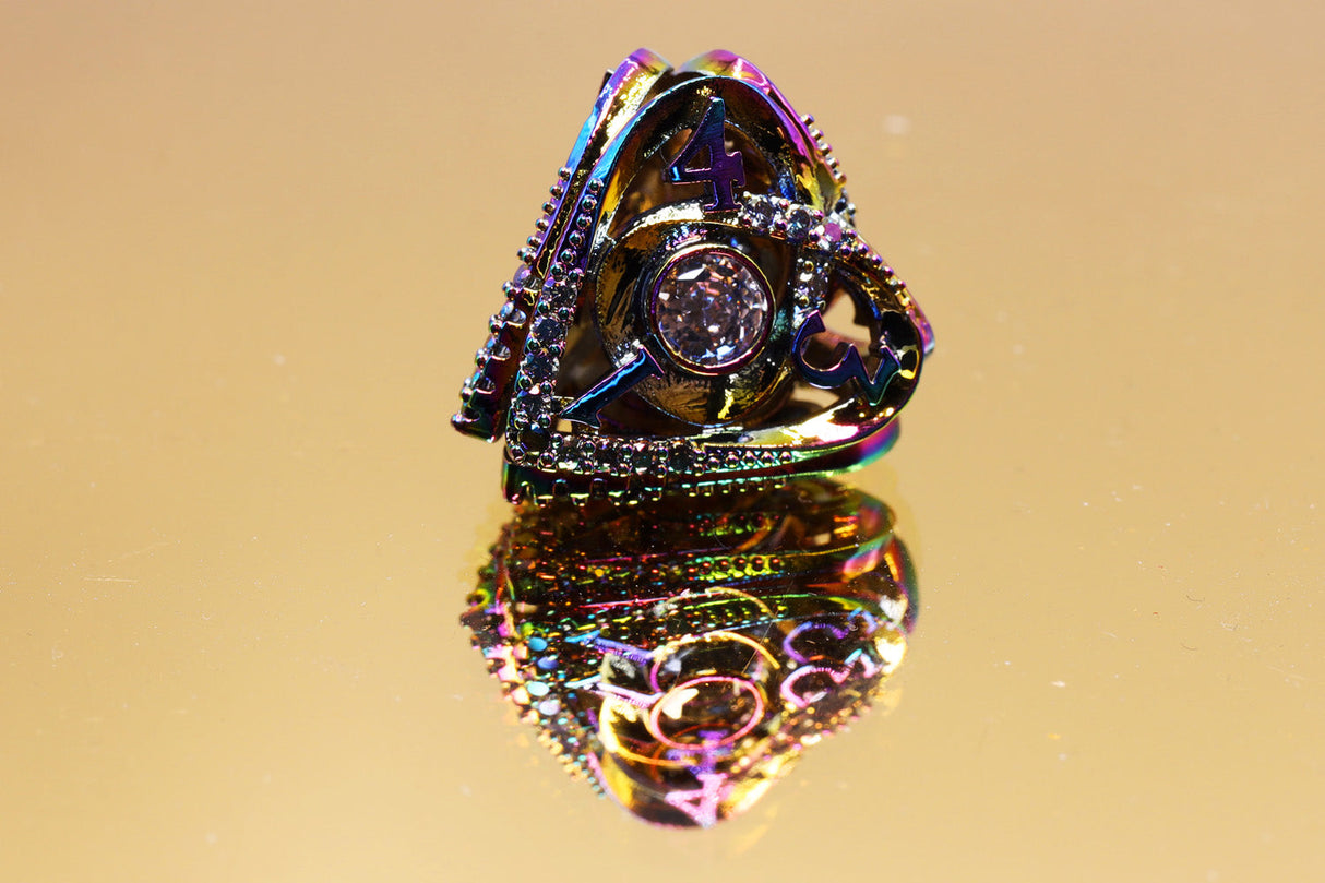 Hollow Hearts: Jeweled Burnt Opal - Metal RPG Dice Set Metal Dice Foam Brain Games