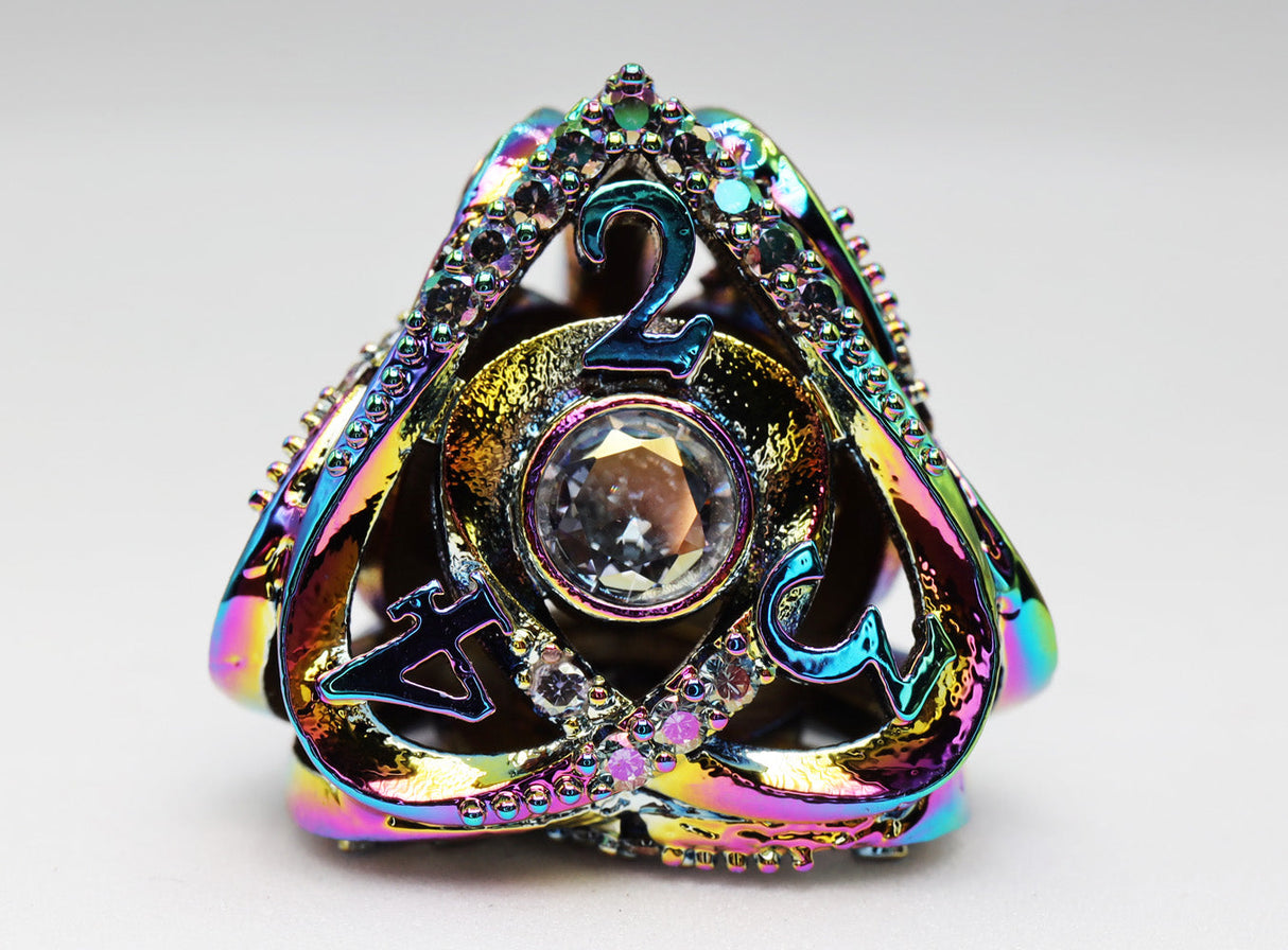 Hollow Hearts: Jeweled Burnt Opal - Metal RPG Dice Set Metal Dice Foam Brain Games