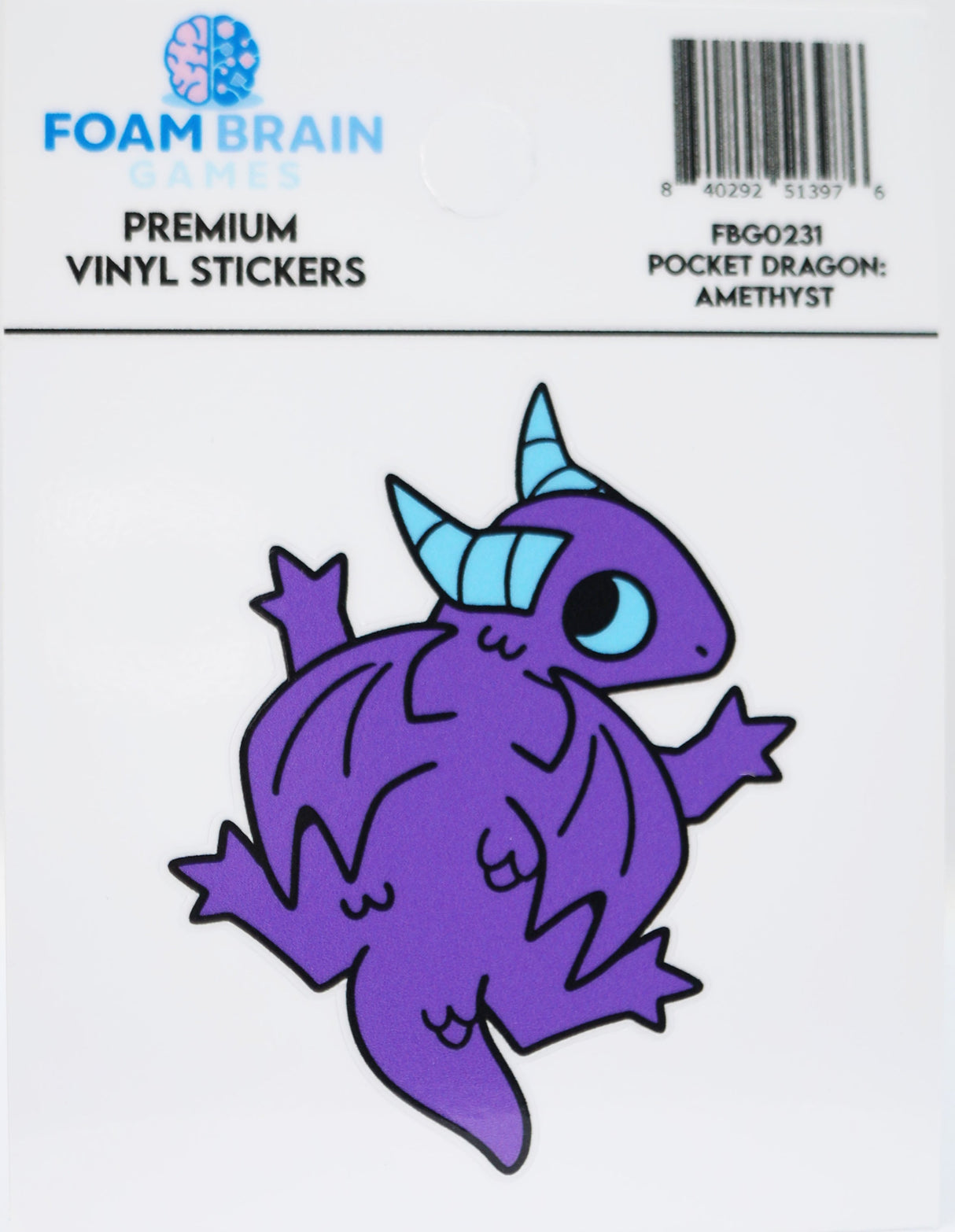 Pocket Dragon Sticker: Amethyst Stickers Foam Brain Games