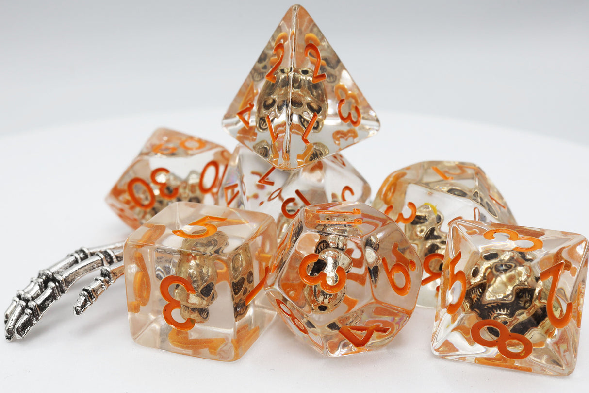 Laughing Skull RPG Dice Set Plastic Dice Foam Brain Games