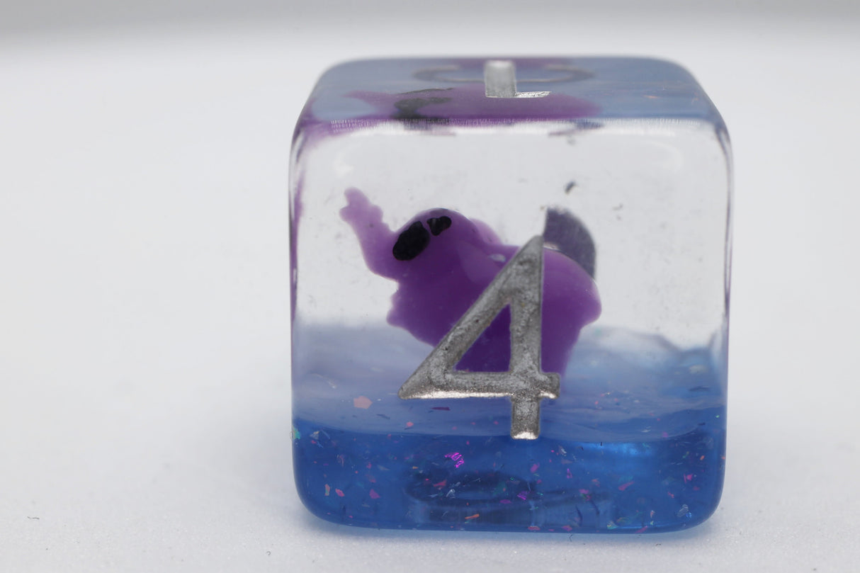 Purple Elephant RPG Dice Set Plastic Dice Foam Brain Games