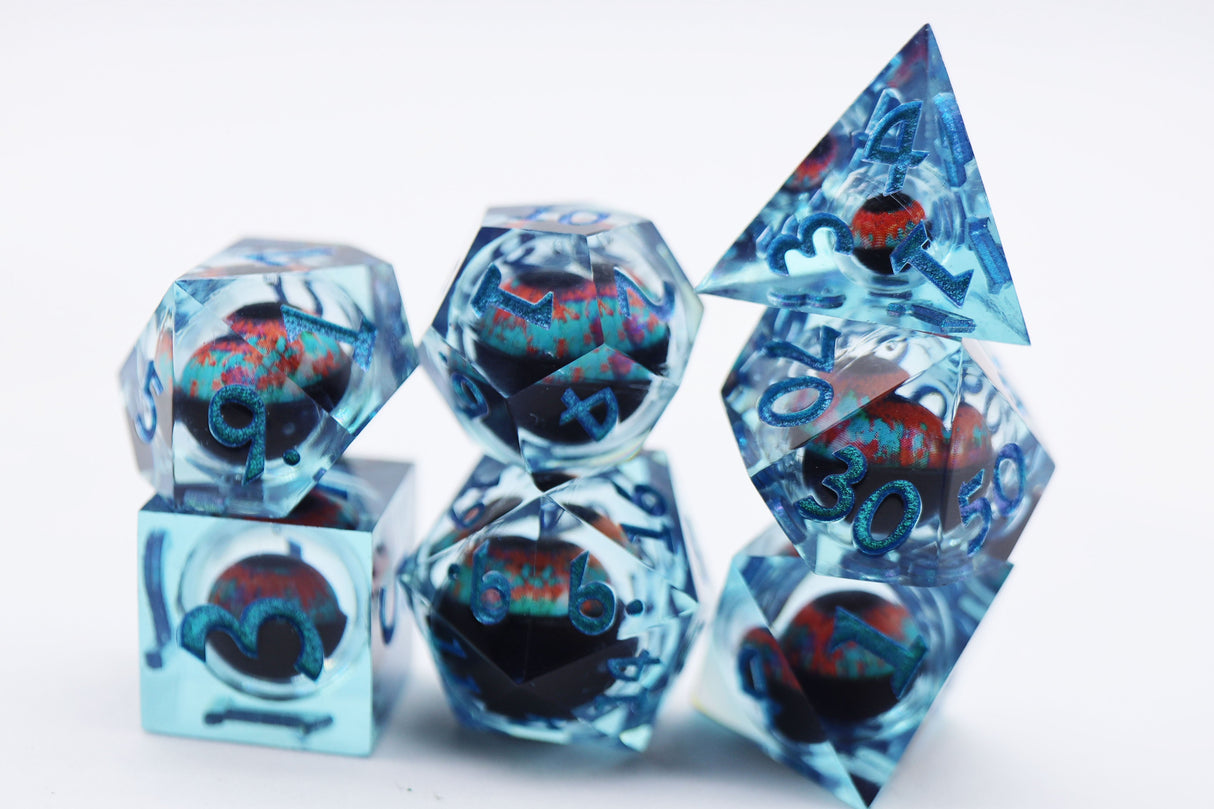 Sharp Edge Moving Eye RPG Dice Set - True Sight Plastic Dice Foam Brain Games