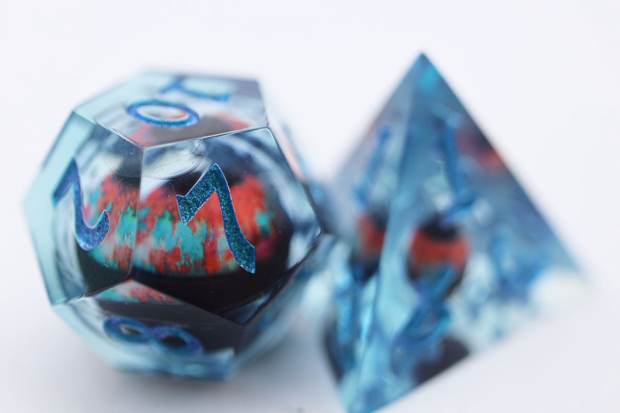 Sharp Edge Moving Eye RPG Dice Set - True Sight Plastic Dice Foam Brain Games