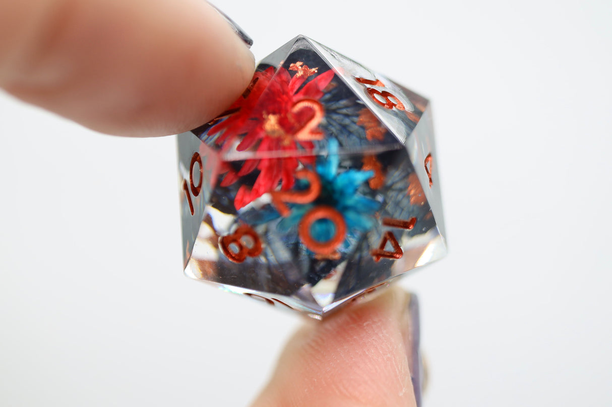 Sharp Edge Resin RPG Dice Set - Efflorescent Petals Plastic Dice Foam Brain Games