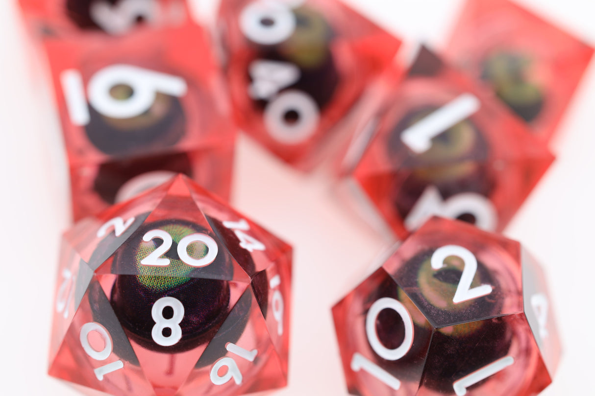 Sharp Edge Moving Eye RPG Dice Set - Cerberus' Watch Plastic Dice Foam Brain Games