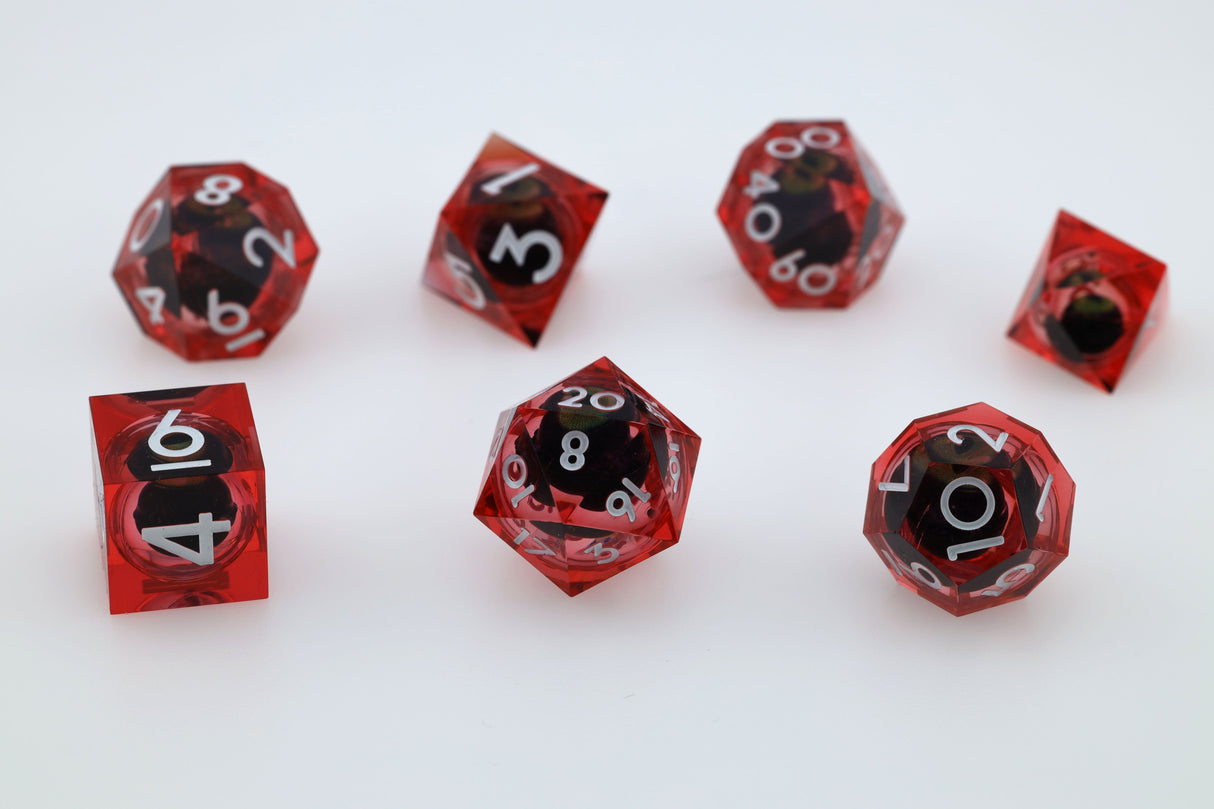 Sharp Edge Moving Eye RPG Dice Set - Cerberus' Watch Plastic Dice Foam Brain Games