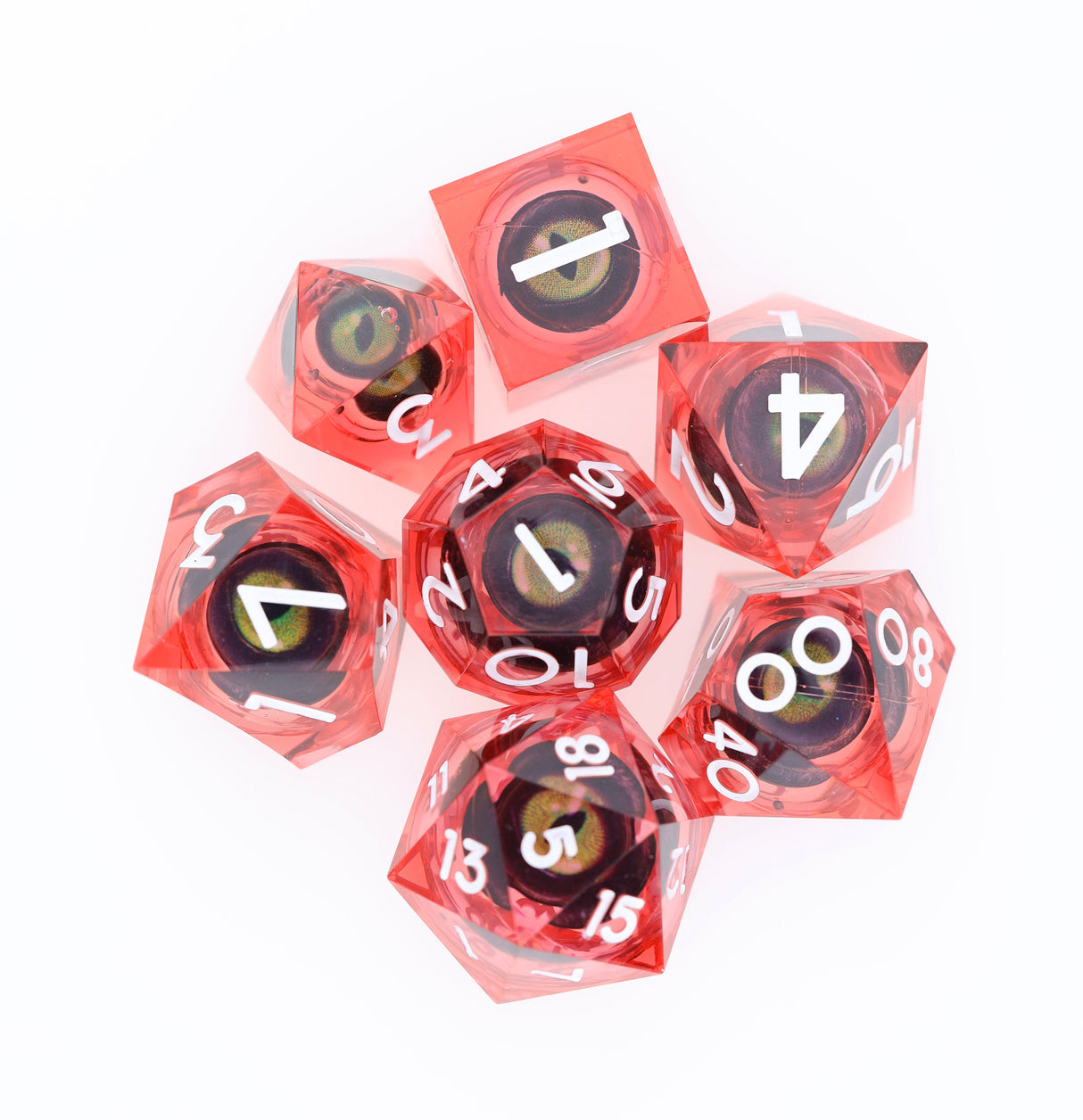 Sharp Edge Moving Eye RPG Dice Set - Cerberus' Watch Plastic Dice Foam Brain Games