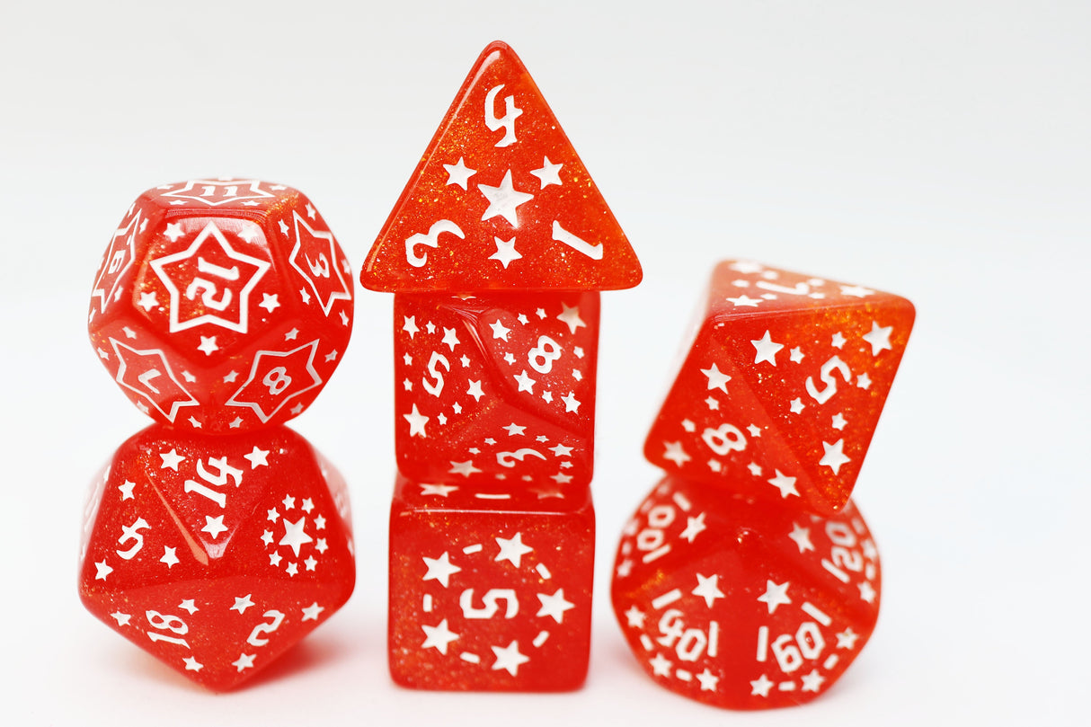 Shooting Stars: Nitrogen RPG Dice Set Plastic Dice Foam Brain Games