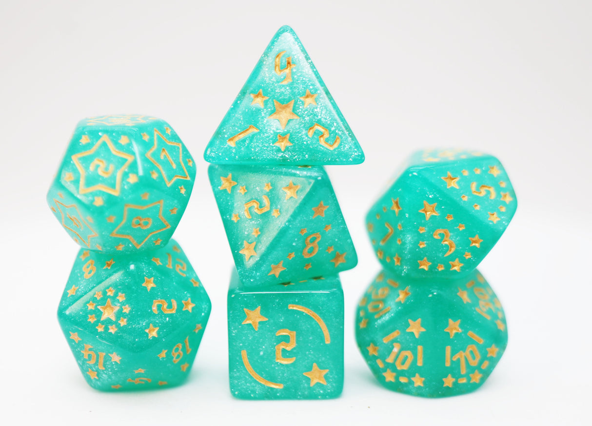 Shooting Stars: Magnesium RPG Dice Set Plastic Dice Foam Brain Games