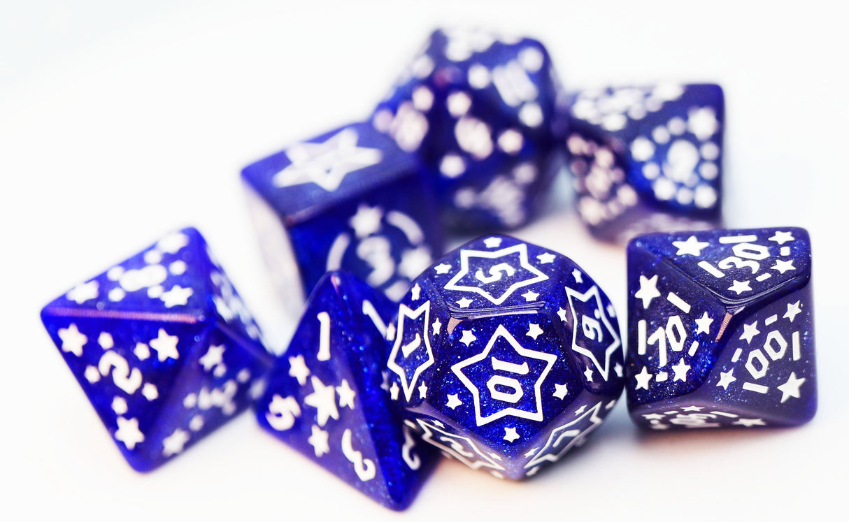 Shooting Stars: Cesium RPG Dice Set Plastic Dice Foam Brain Games