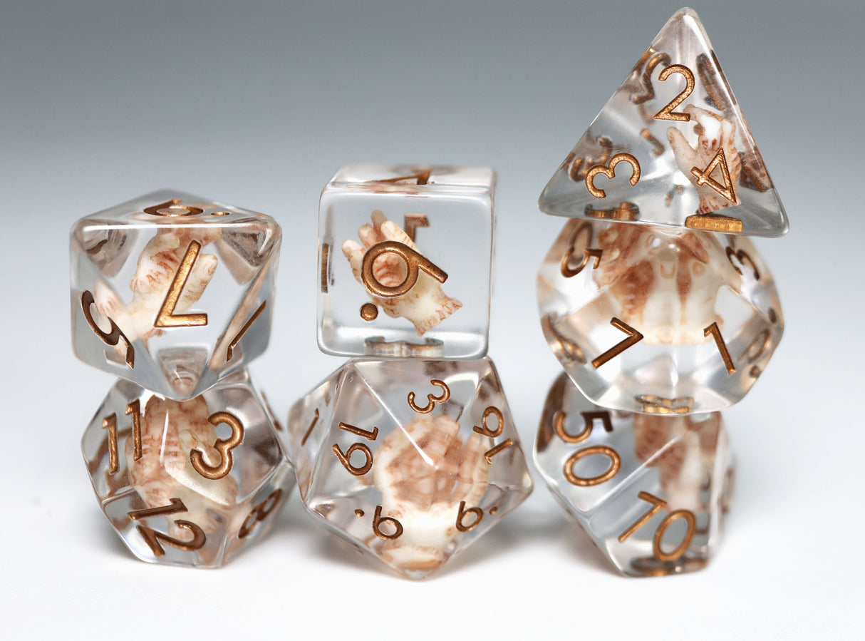 Give Me a Hand RPG Dice Set Plastic Dice Foam Brain Games