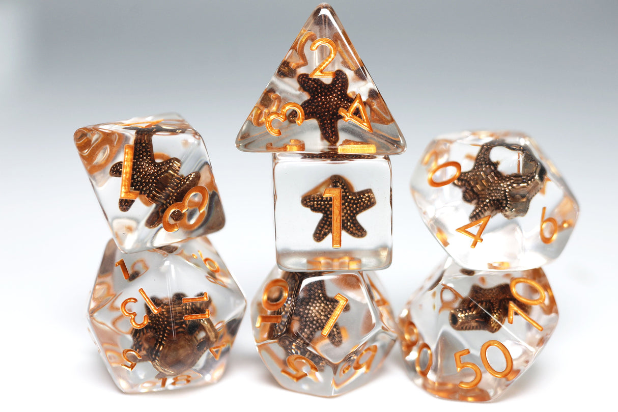Solid SeaStar RPG Dice Set Plastic Dice Foam Brain Games