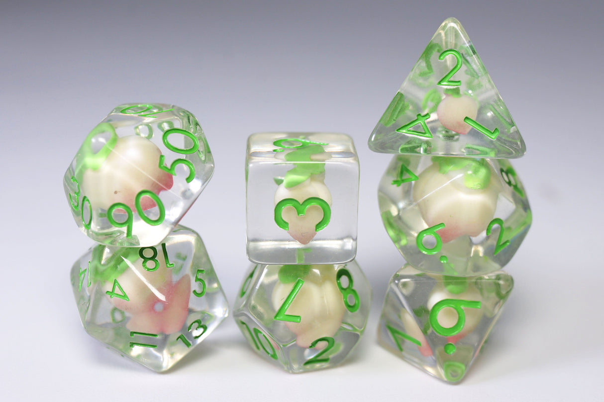 Perfect Peaches RPG Dice Set Plastic Dice Foam Brain Games