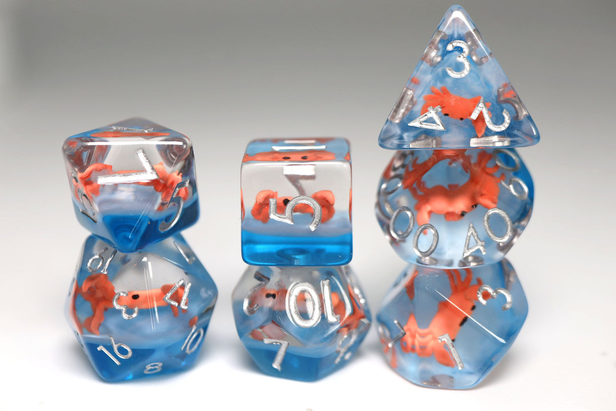 Cranky Crab RPG Dice Set Plastic Dice Foam Brain Games