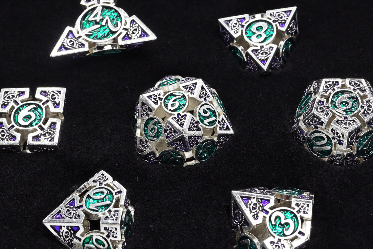 Oculus: Angelic - Hollow Metal RPG Dice Set Metal Dice Foam Brain Games
