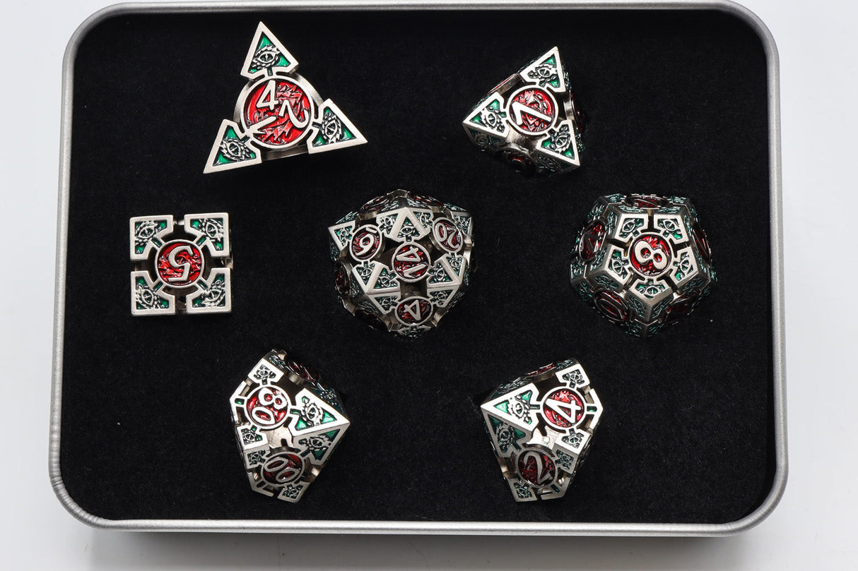 Oculus: Bewildered - Hollow Metal RPG Dice Set Metal Dice Foam Brain Games