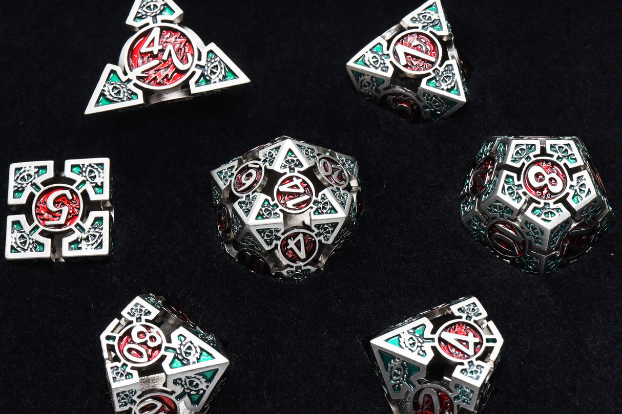Oculus: Bewildered - Hollow Metal RPG Dice Set Metal Dice Foam Brain Games