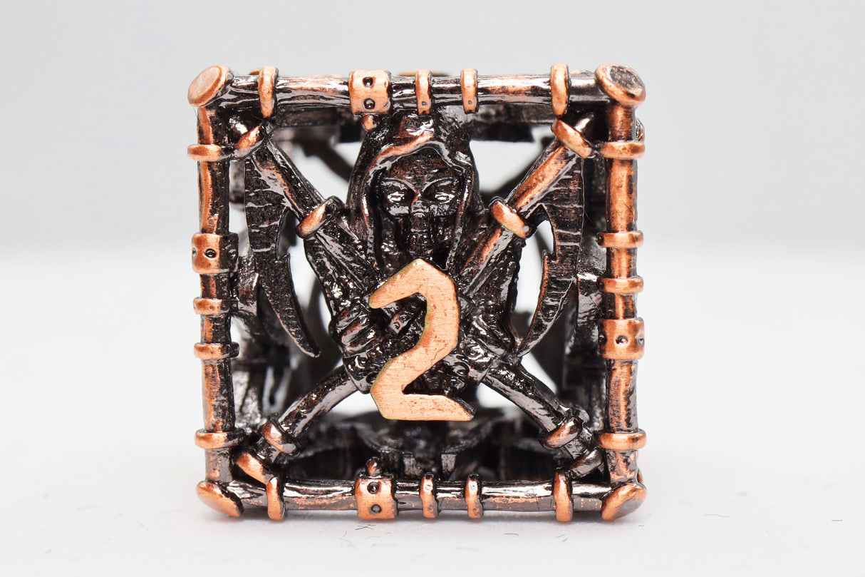 Grim Scythe: Copper - Hollow Metal RPG Dice Set Metal Dice Foam Brain Games
