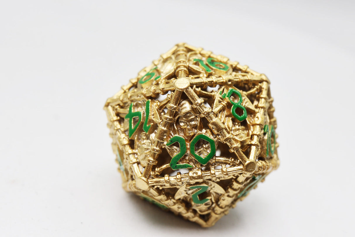 Grim Scythe: Gold - Hollow Metal RPG Dice Set Metal Dice Foam Brain Games
