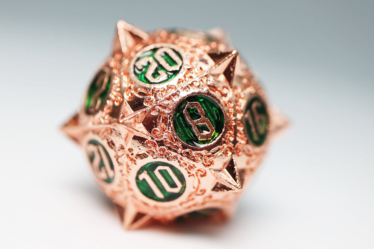 Meteor Storm: Emerald Storm - Metal RPG Dice Set Metal Dice Foam Brain Games