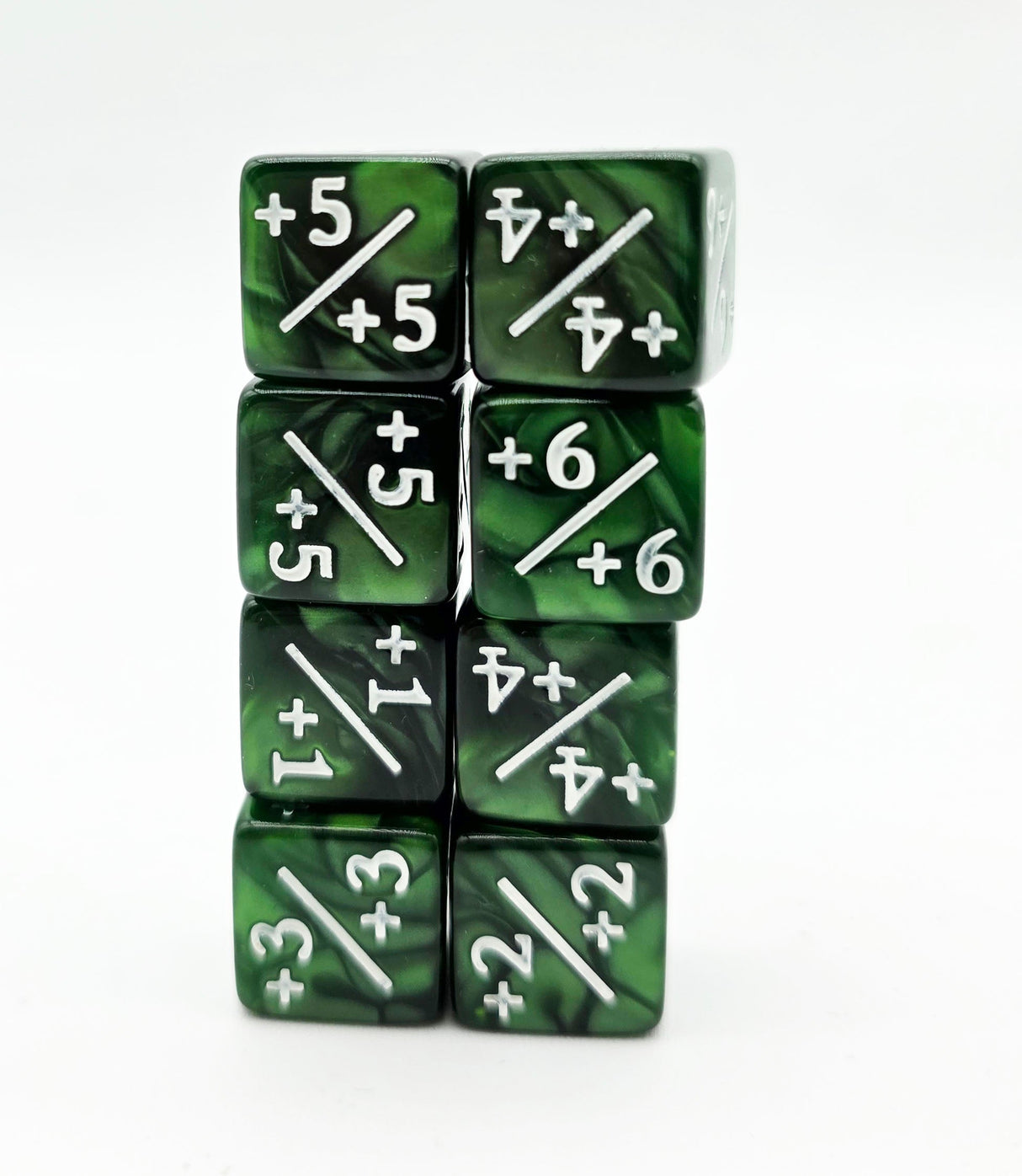 Pearl Green +1/+1 Magic Counters Plastic Dice Foam Brain Games