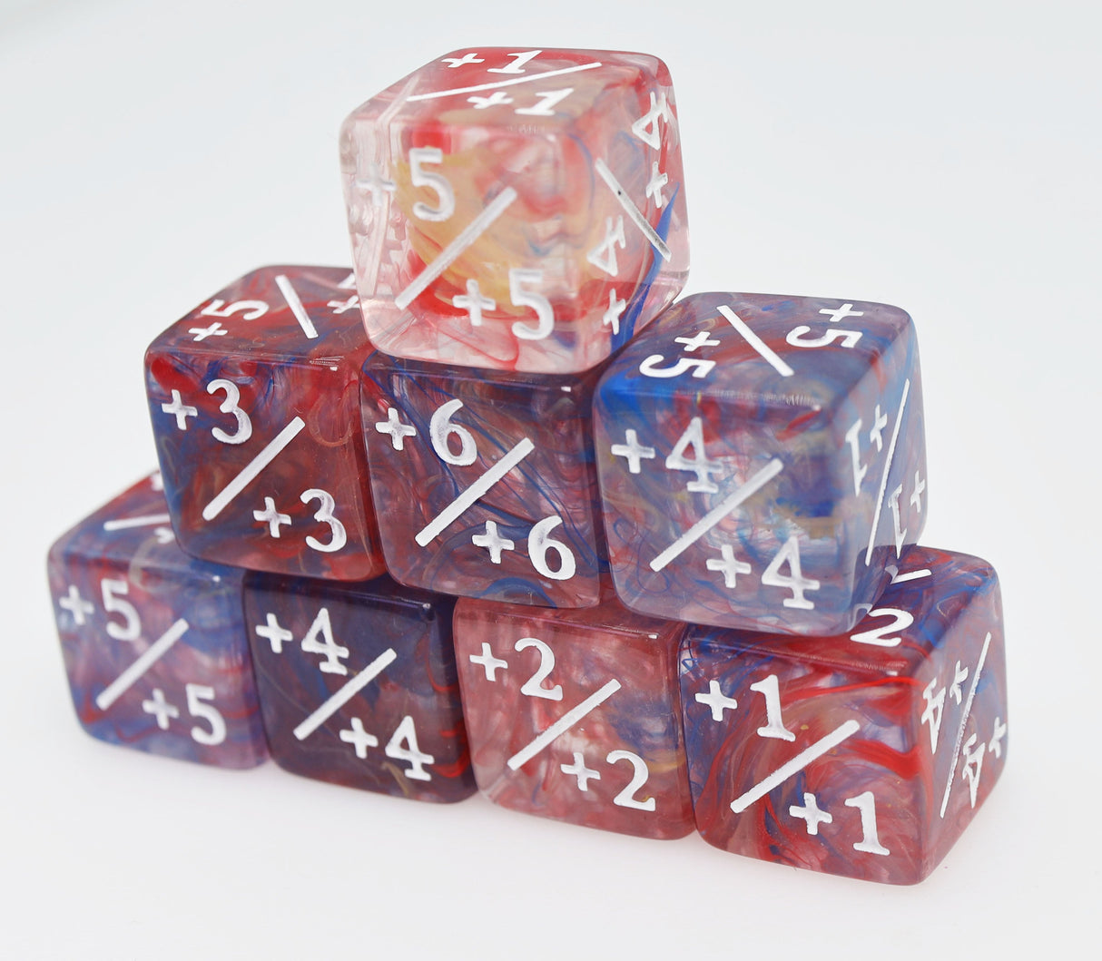 Primary Colored Marble +1/+1 Magic Counters Plastic Dice Foam Brain Games