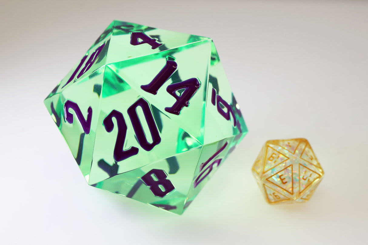55mm Titan D20 - Sharp Edge Royal Scepter Plastic Dice Foam Brain Games
