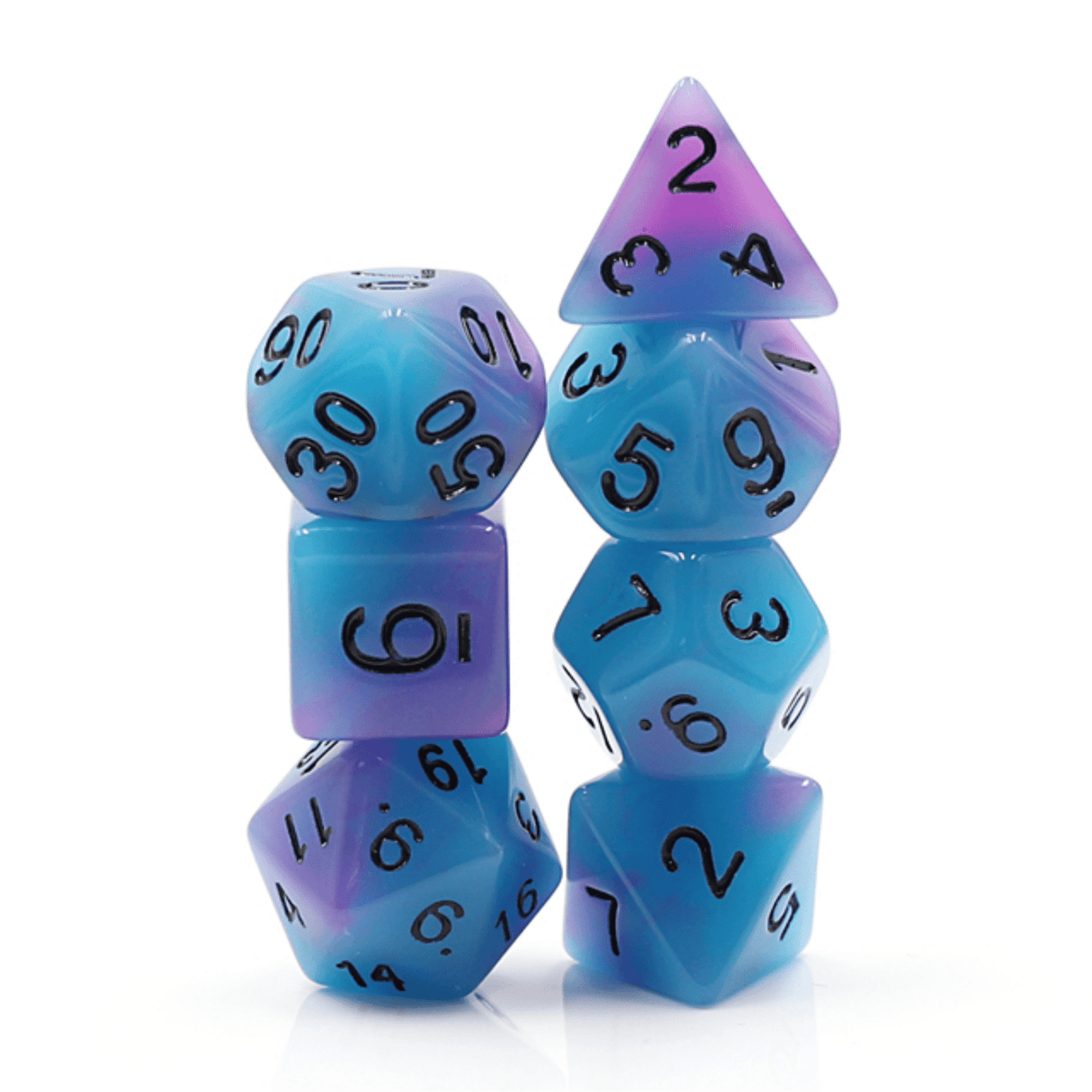Glow in the Dark Supernova RPG Dice Set Plastic Dice Foam Brain Games