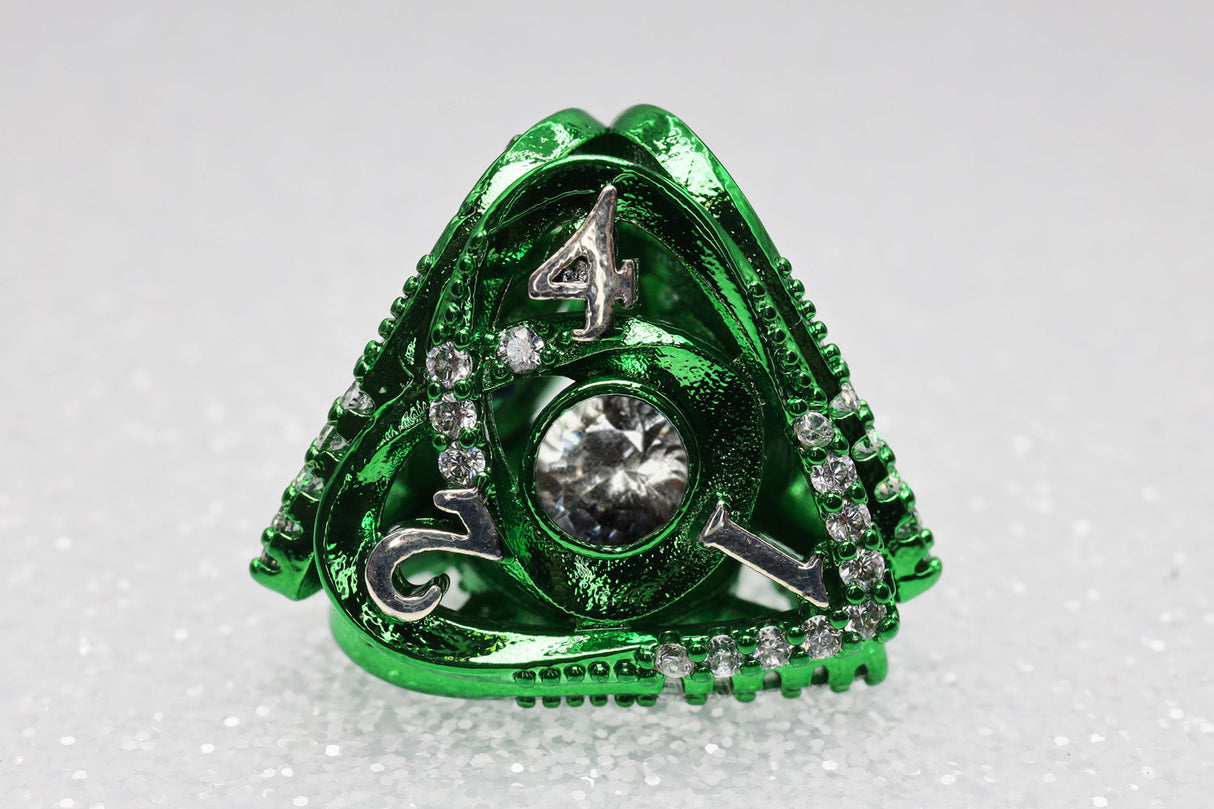Hollow Hearts: Jeweled Green - Metal RPG Dice Set Metal Dice Foam Brain Games