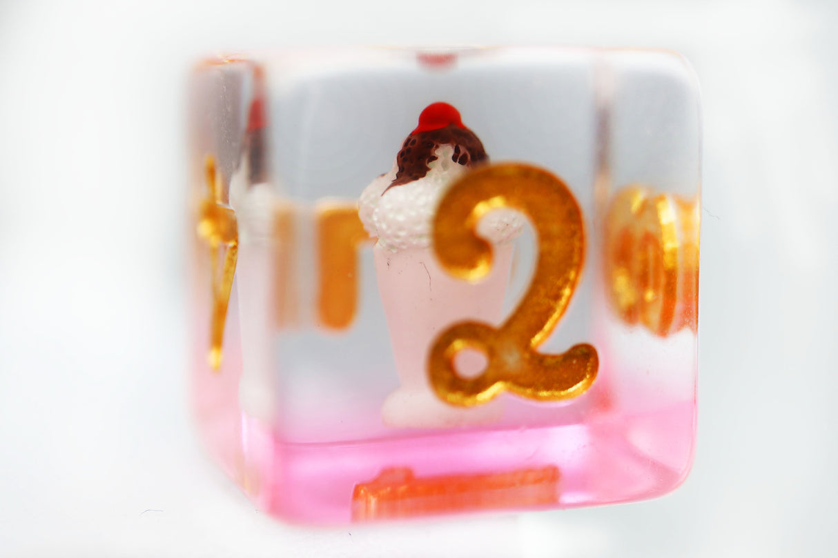 Pastry Pets: Ice Cream Sundae Budgie - Pin & RPG Dice Set Plastic Dice & Pin Set Foam Brain Games
