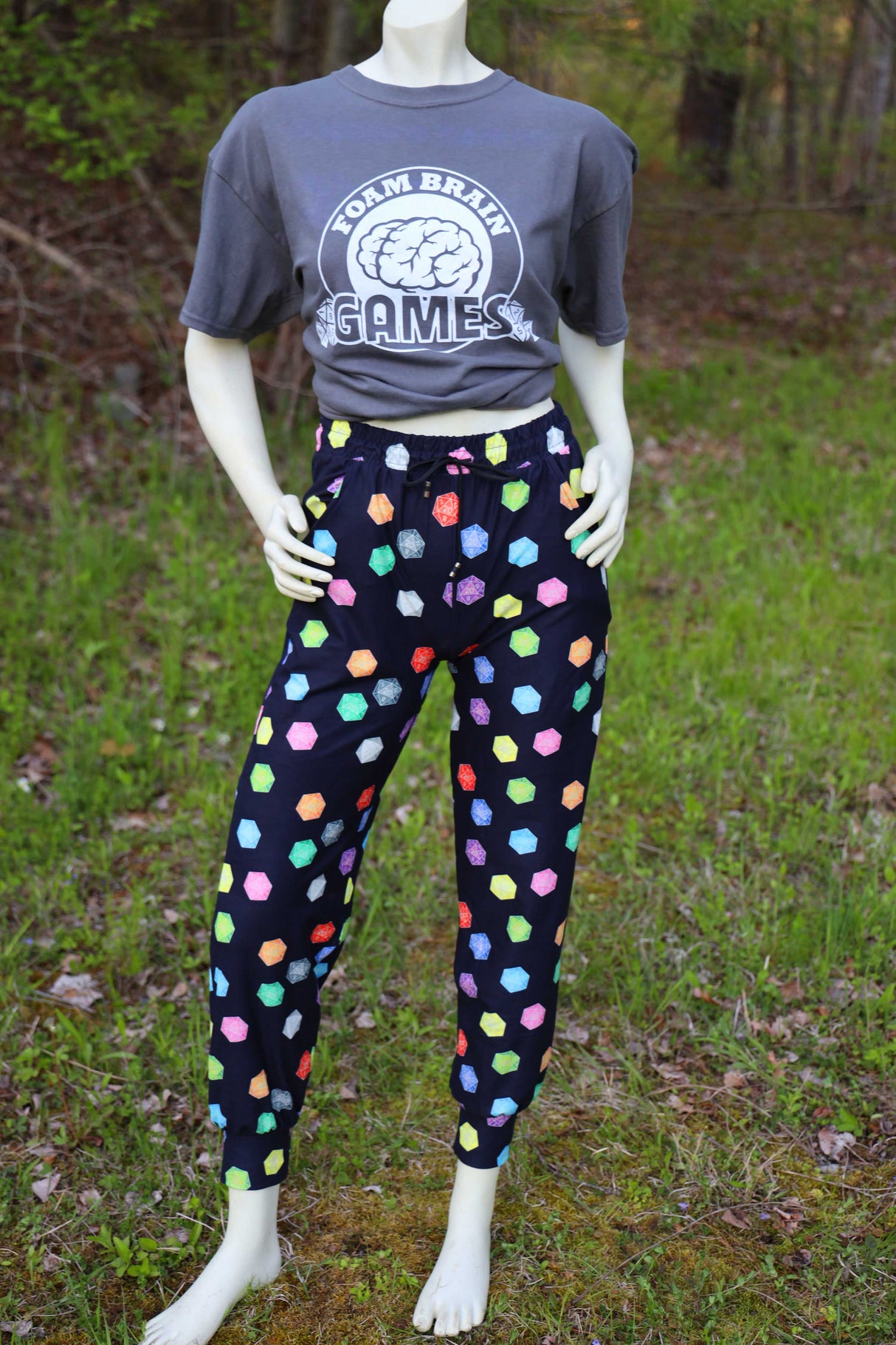 D20 Joggers - SIZE: L/XL (Large/XLarge) Leggings & Joggers Foam Brain Games