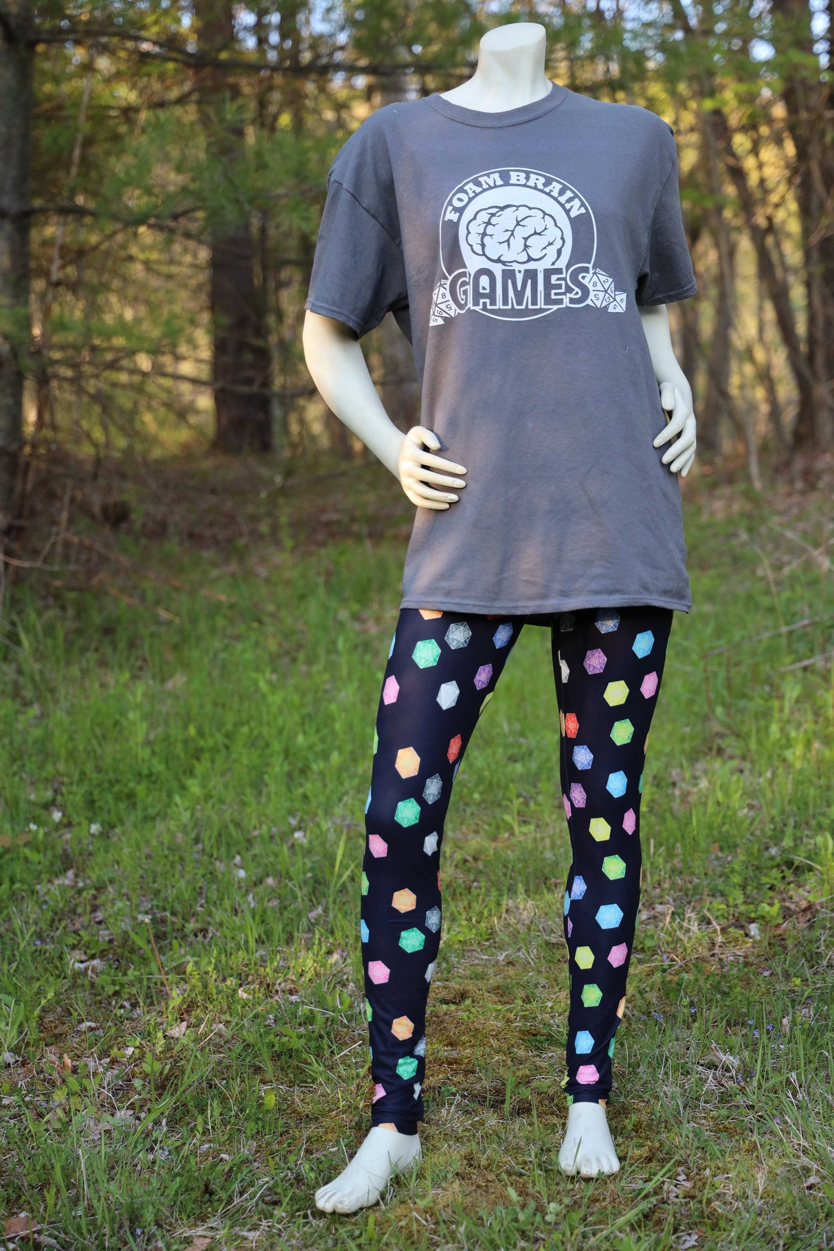D20 Leggings - SIZE: TC2 (Tall & Curvy 2) Leggings & Joggers Foam Brain Games