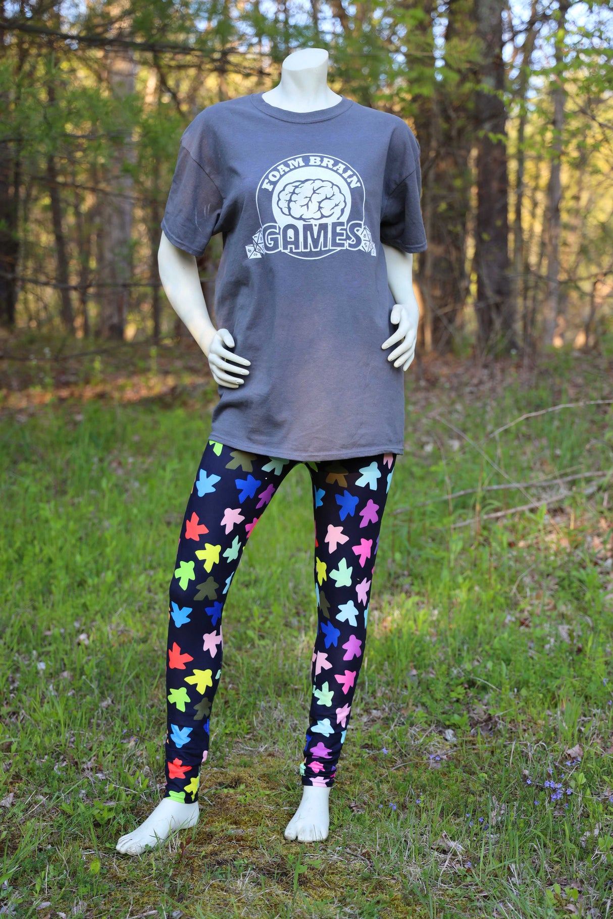 Meeples Leggings - SIZE: TC (Tall & Curvy) Leggings & Joggers Foam Brain Games