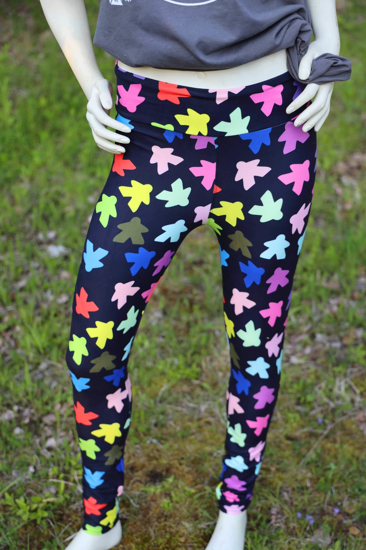 Meeples Leggings - SIZE: TC (Tall & Curvy) Leggings & Joggers Foam Brain Games