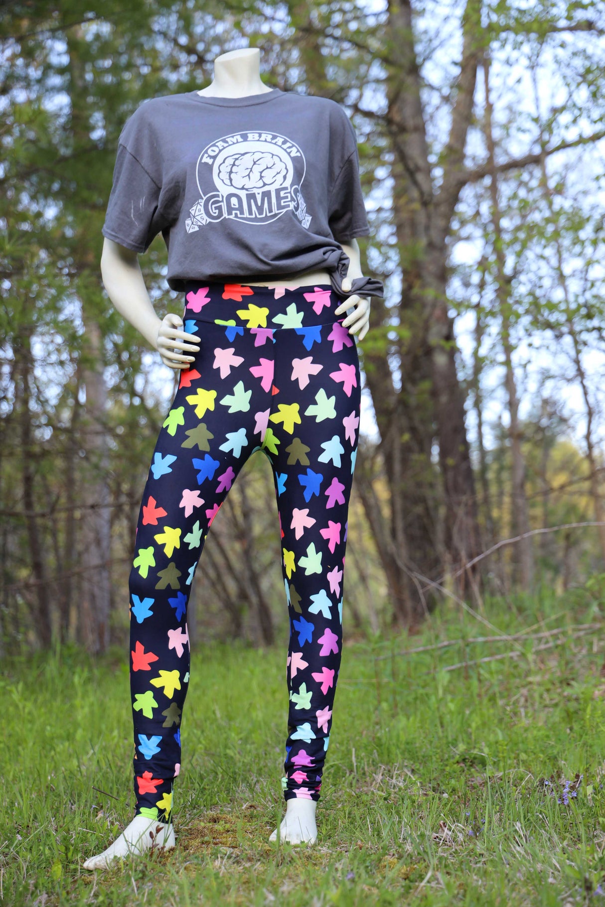 Meeples Leggings - SIZE: TC (Tall & Curvy) Leggings & Joggers Foam Brain Games