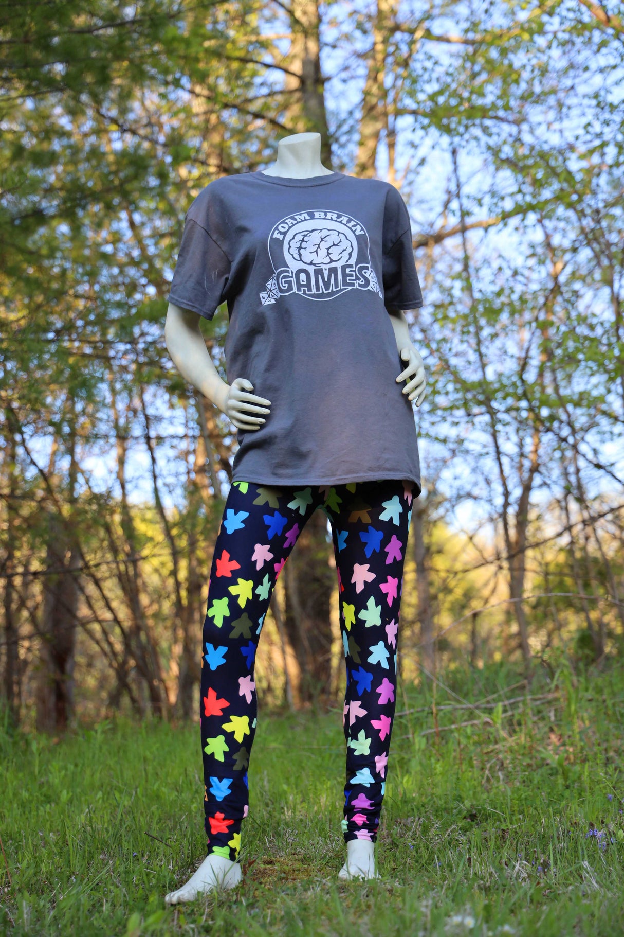 Meeples Leggings - SIZE: OS Leggings & Joggers Foam Brain Games