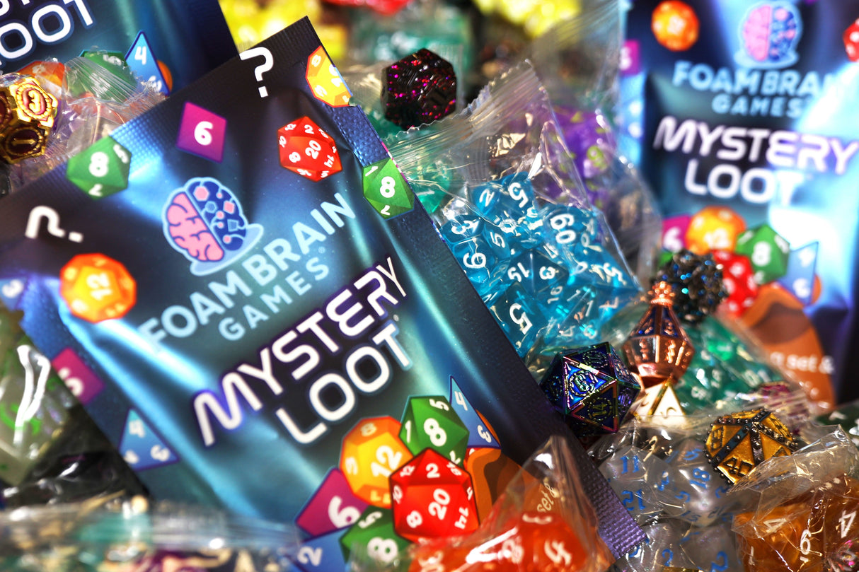 Mystery Loot: Plastic RPG Dice Set & Bonus Metal Die Mystery Loot Foam Brain Games
