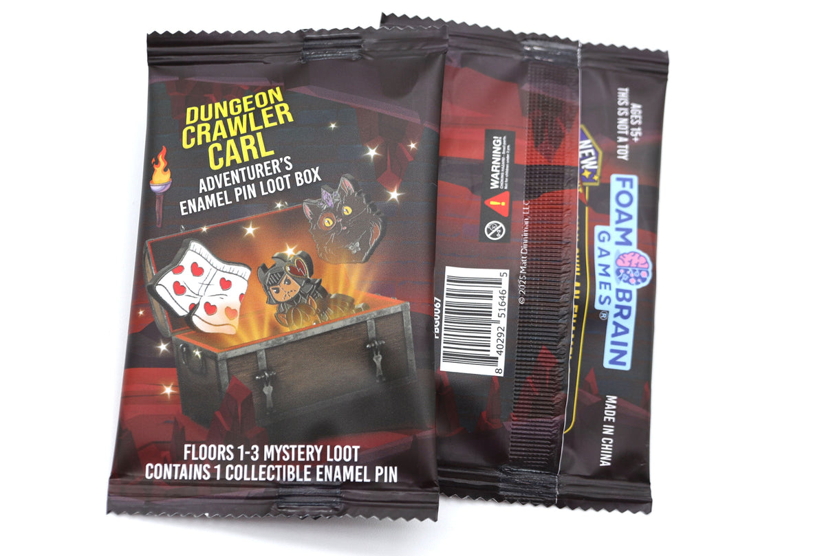 Dungeon Crawler Carl Adventurer's Pin Loot Box: Floors 1-3 (Single Pack) - Gen Con Mystery Loot Foam Brain Games