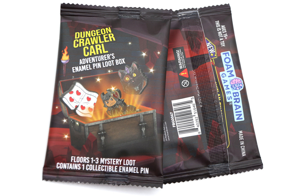 Dungeon Crawler Carl Adventurer's Pin Loot Box: Floors 1-3 (Single Pack) - Gen Con Mystery Loot Foam Brain Games