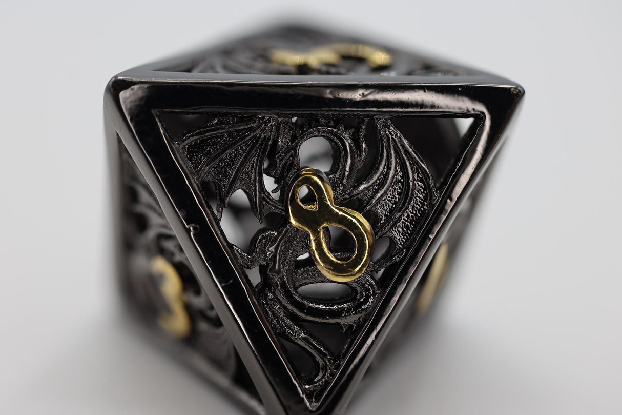 Dragon Essence: Night - Hollow Metal RPG Dice Set Metal Dice Foam Brain Games