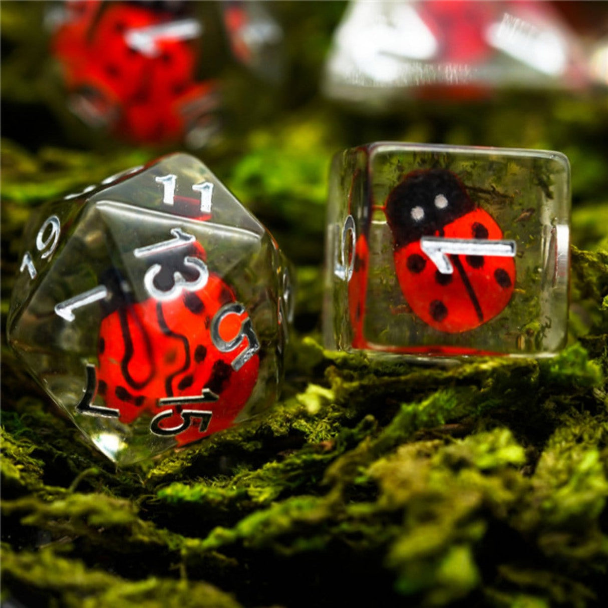 Red Ladybug RPG Dice Set Plastic Dice Foam Brain Games