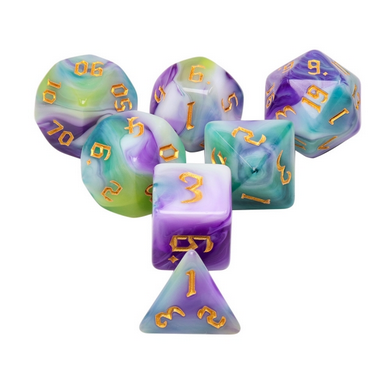 Siberian Iris RPG Dice Set Plastic Dice Foam Brain Games