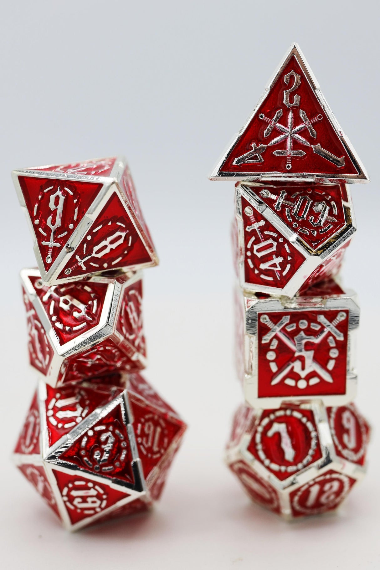 Crossed Swords: Sword of Hearts - Metal RPG Dice Set Metal Dice Foam Brain Games