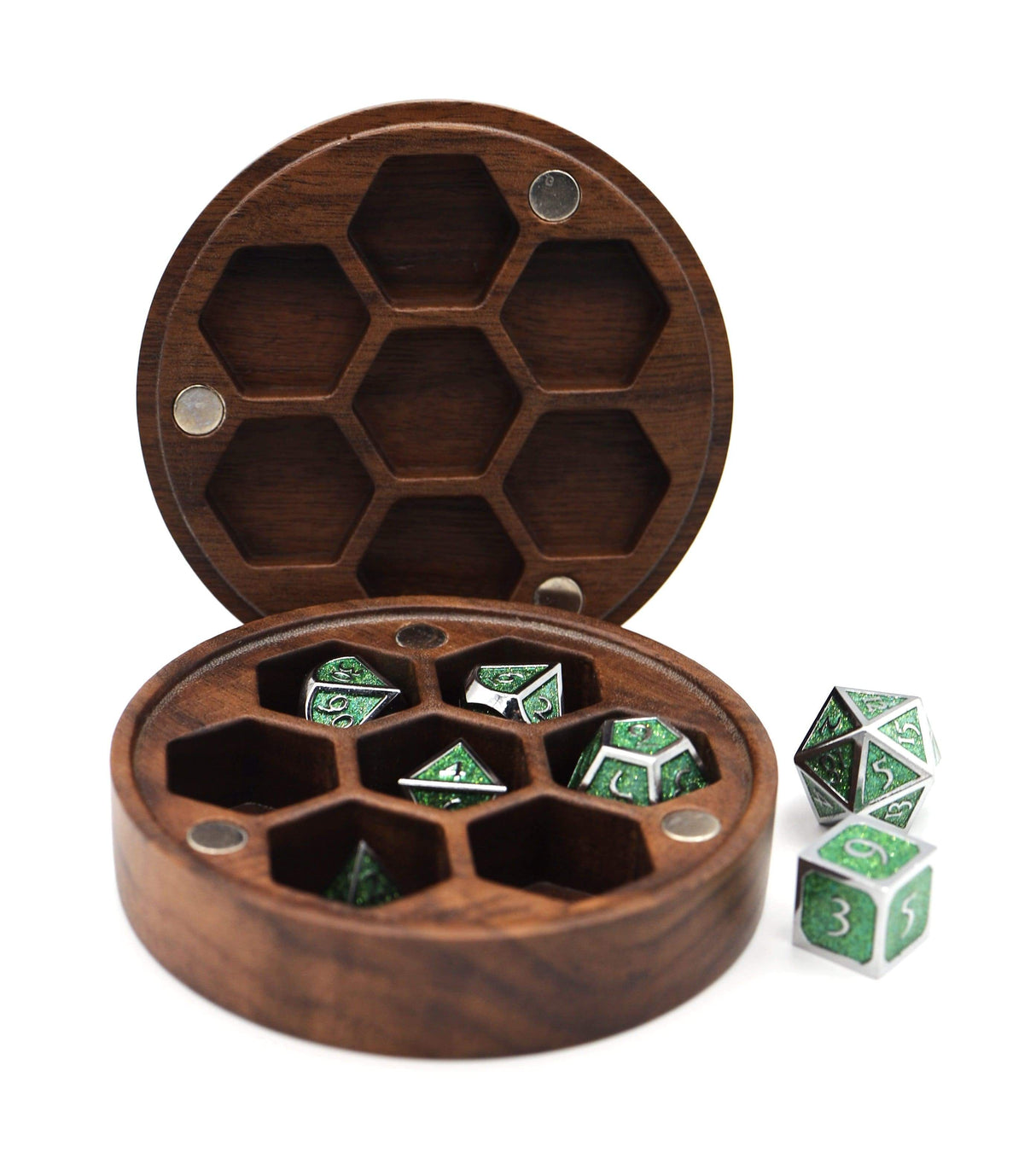 PurpleHeart Wood Dice Box (Round)