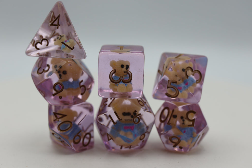 Teddy Bear RPG Dice Set Plastic Dice Foam Brain Games