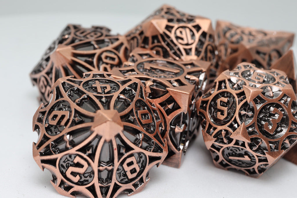 Quiver of Arrows: Copper Arrow - Metal RPG Dice Set Metal Dice Foam Brain Games